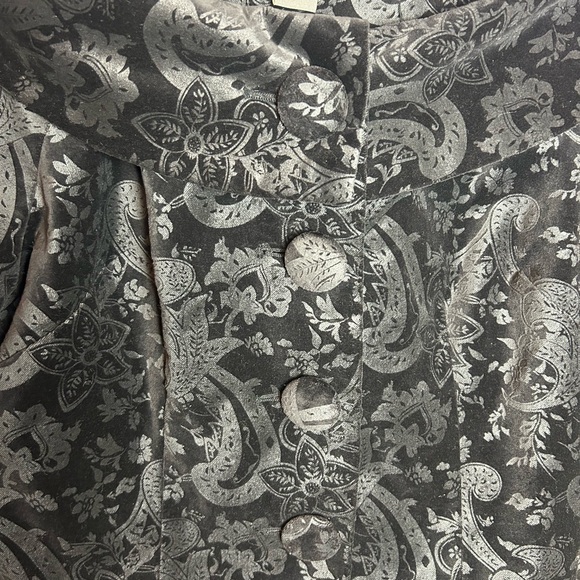 Kenar Velvet Brocade Crop Jacket w/ Hot Pink Lining Size 8 - Picture 2 of 7